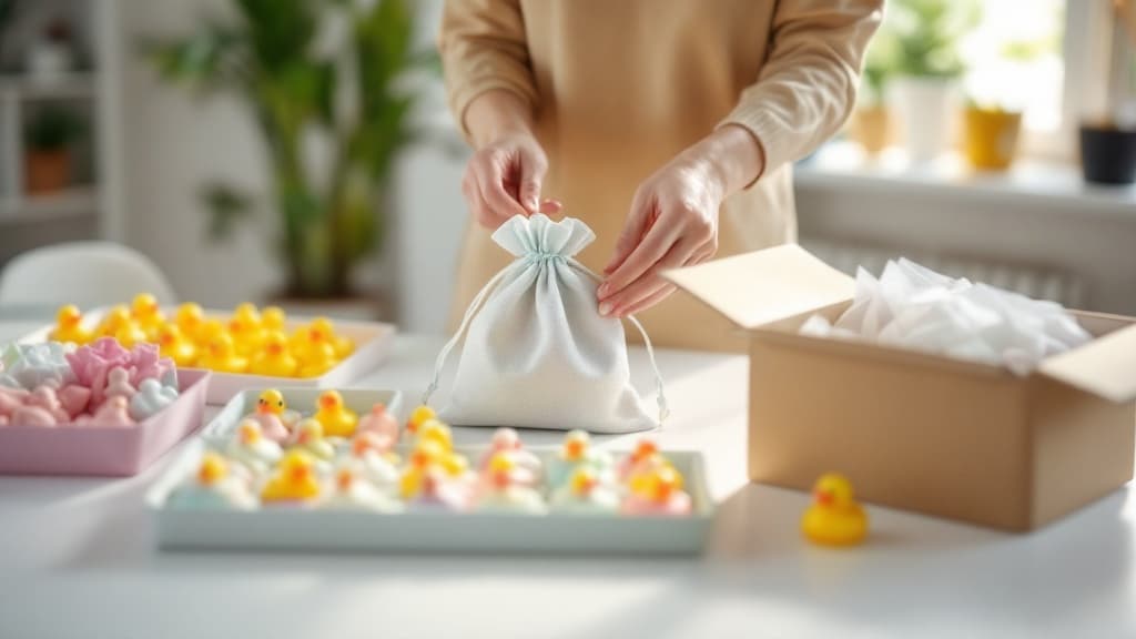 A collection of themed rubber ducks representing the QuirkDuck Market catalog